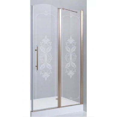 Душевая дверь Cezares Giubileo (GIUBILEO-60/40-CP-Br-R) 100х195 см правая, стекло прозрачное с матовым узором/бронза 0