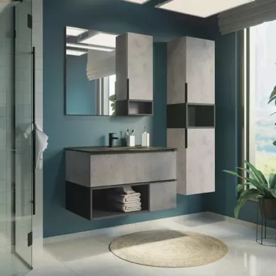 Зеркало Comforty Франкфурт (90 см) (бетон светлый) 5
