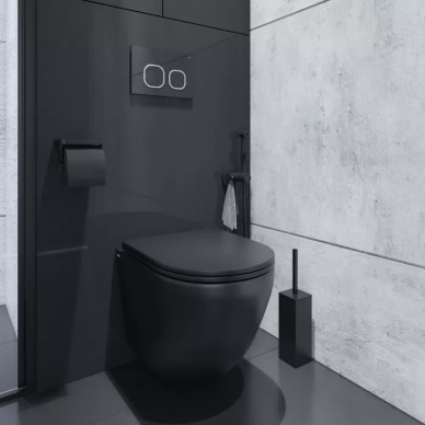 Чаша подвесного унитаза Iddis Blanco (BLAR3BMi25) безободковый, черный 9