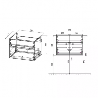 Тумба для ванной Vincea Chiara 600 (VMC-2C600TO) (59.2 см) (t.oak) 9
