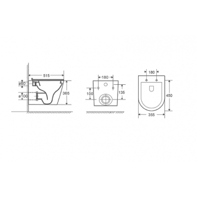Чаша подвесного унитаза D&K Venice (DT1026025) черный, с сиденьем Микролифт 6
