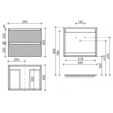Тумба для ванной Sancos Snob T (SNT60SM) (59 см)  Doha Soft 7