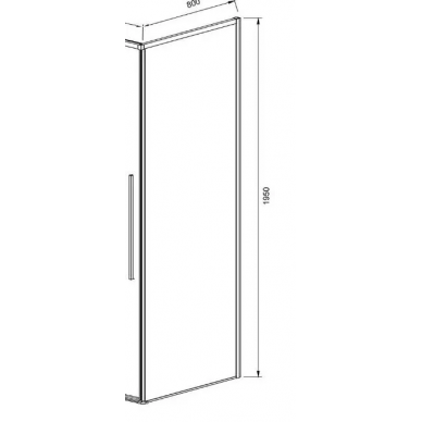 Боковая панель Vincea Slim-N (VSG-4SN800CLB) 80x195 см, профиль чёрный/стекло прозрачное 1