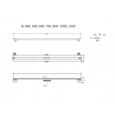 Душевой лоток Berges Super Slim 600 (095052) S-сифон вертикальный, матовый чёрный 5