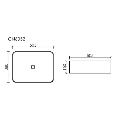 Раковина накладная Ceramicanova Element (CN6052MB) (50.5 см) черная матовая 6
