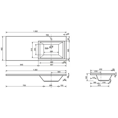 Тумба с раковиной Эстет Dallas Luxe 120 R (ФР-00001923) (правая) 3 ящика, белая 8