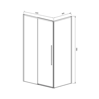 Душевой уголок Vincea Slim-N VSR-4SN8012CLG 120х80х195 см, профиль золото/стекло прозрачное 3