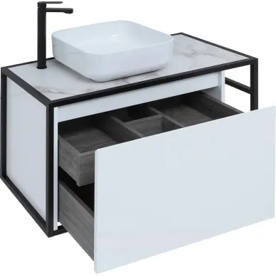 Тумба для ванной Aquanet Nova Lite Loft 261652 левая, 90 см, белый глянец 6