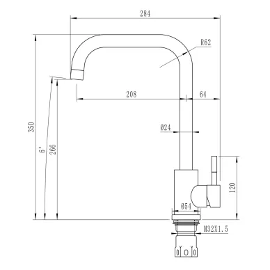 Смеситель для кухни Mixline ML-GS12 550663 высокий излив, антрацит 5