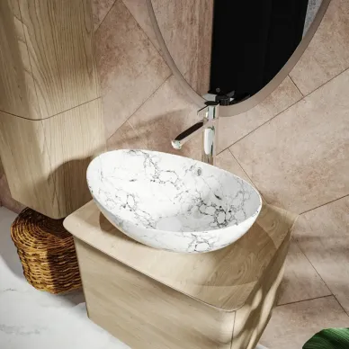 Раковина накладная Teymi Lori T50498 59 см белый мрамор 7