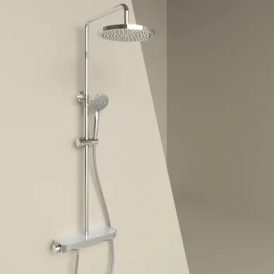 Душевая система Sancos Teo SC11002CH с термостатом и изливом, хром 5