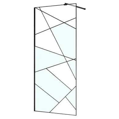 Душевая перегородка Azario Walk-In AZ-271-120-MB-CGP 120x195 см, профиль черный матовый/стекло прозрачное с рисунком 0