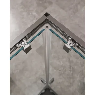 Душевой уголок Cezares Molveno MOLVENO-AH-21-100+30-C-GM-IV 130х100 профиль оружейная сталь/стекло прозрачное 3