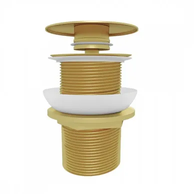 Сливной набор для раковины Teymi Solli T140208 без перелива, click-clack, золото 6