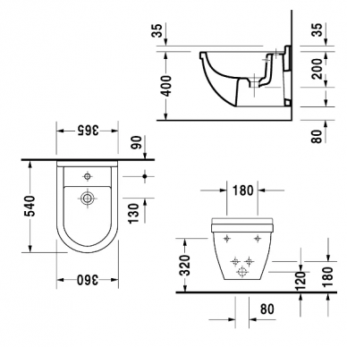 Биде подвесное Duravit Starck 3 (223015) 2