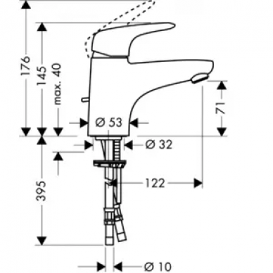Смеситель для раковины Hansgrohe Metris E (31070000) 1