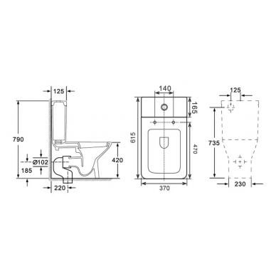 Унитаз напольный Orans Ceramic (OLS-WM9904) безободковый с микролифтом 4