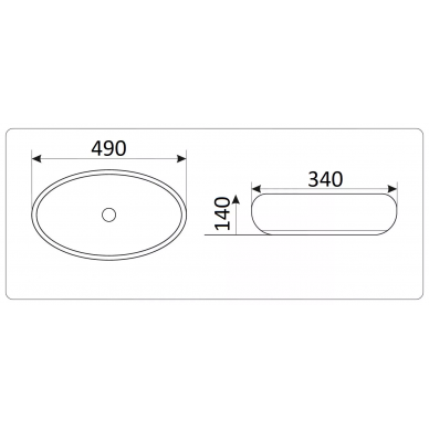 Раковина накладная CeramaLux NC (433-1) (49 см) 1