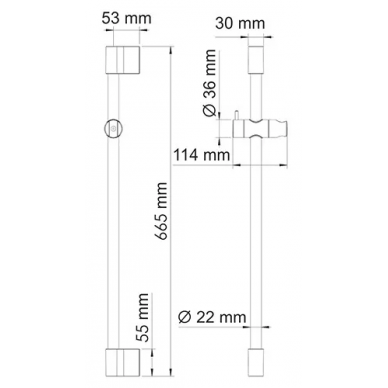 Душевая штанга Wasserkraft Mindel 8500 (A154) (66.5 см) белая 4