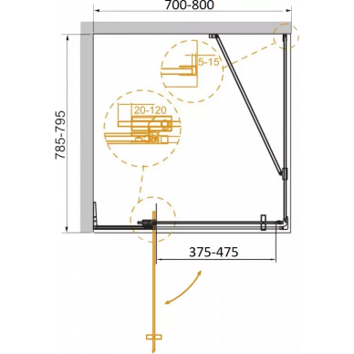 Душевой уголок Cezares Slider AH 1 (SLIDER-AH-1-80-70/80-C-Cr) 1