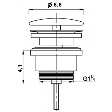 Донный клапан для раковины Vincea (DBS-216MB), черный матовый 0
