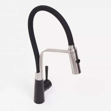 Смеситель для кухни Wasserkraft (A8417) с гибким изливом,  нержавеющая сталь, MagicBlack 11