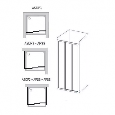 Душевая дверь Ravak ASDP3 (00VA010211) (100 см) полистирол Pearl, профиль белый 3