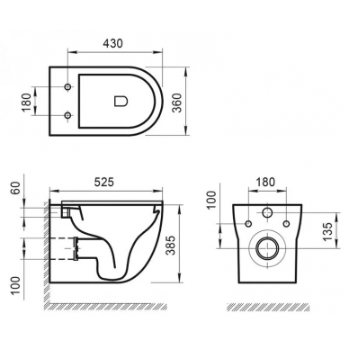 Инсталляция BelBagno BB002-80 в комплекте с унитазом ONDA, крышкой микролифт, кнопкой смыва (белая) 5
