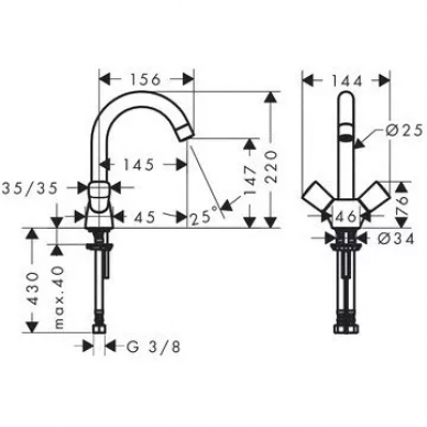 Смеситель для раковины Hansgrohe Logis (71221000) 1