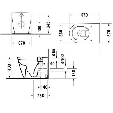Чаша для приставного унитаза Duravit Starck 2 (2128090000) 1