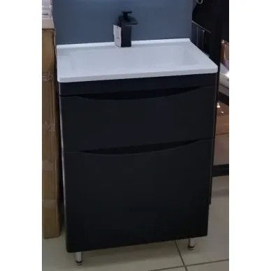 Тумба для ванной Style Line Бергамо Мини СС-00002311 70 см напольная, антискрейтч чёрный 8