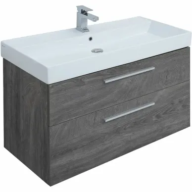 Тумба для ванной Aquanet Nova 249923 Slim Synergy, 100 см, дуб рошелье 7