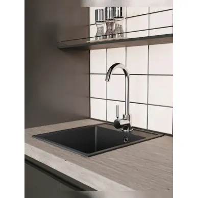 Мойка кухонная Teymi Helmi Smart T120108 42x48 см, мраморный, чёрный матовый 5