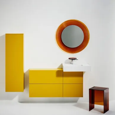 Laufen Kartell Зеркало круглое d=78см, настенное, без подсветки, цвет: янтарь 3.8633.1.081.000.1 5