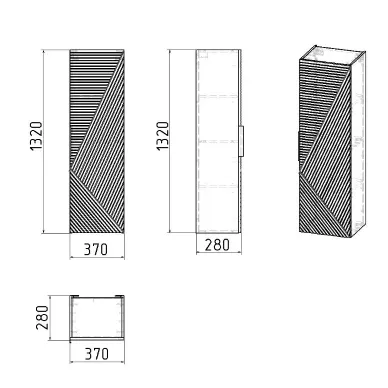 Пенал Grossman Блисс 303547 37 см, бежевый матовый 5
