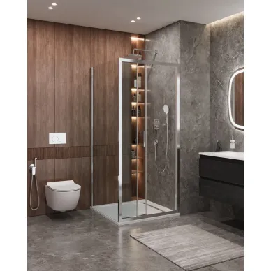 Душевой уголок Cezares Molveno MOLVENO-AHF-31-100/80-C-CR-IV 100x80 профиль хром/стекло прозрачное 1