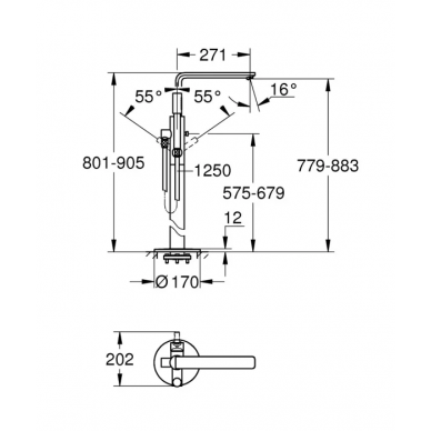 Смеситель для ванны Grohe Lineare New (23792001) напольный 2
