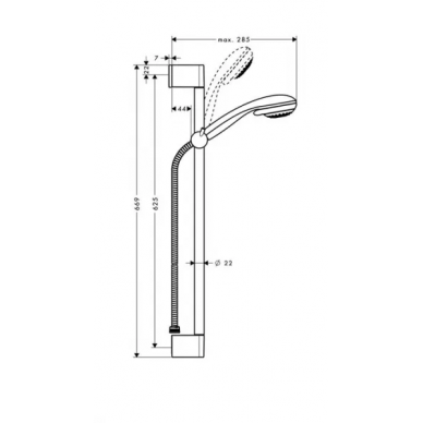 Душевой гарнитур Hansgrohe Crometta 85 3jet/Multi/Unica'C (27767000) (65 см) 1