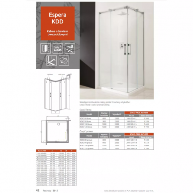 Правая часть душевой кабины Radaway Espera (380151-01R) (90 см) (R) 8