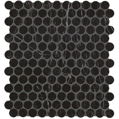fNJD Roma Diamond Nero Reale Round Gres Mosaico 29.5x32.5 0