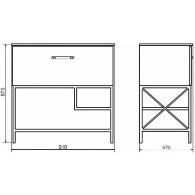 Тумба для ванной Comforty Бредфорд 90 (91.5x87x47 см), дуб темный, черная раковина 9