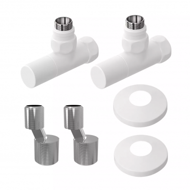 Комплект подключения Lemark (LM03412RW) с круглыми вентилями, белый 0