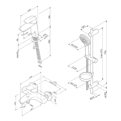 Комплект для ванны AM.PM Spirit V2.1 (F40971A00) хром 8