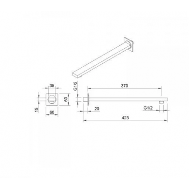 Душевая система Berges Ventas 3S (073006) с изливом, матовый чёрный 10
