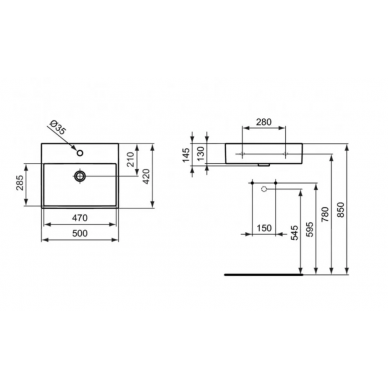 Раковина Ideal Standard Strada (K077701) (50 см) 6