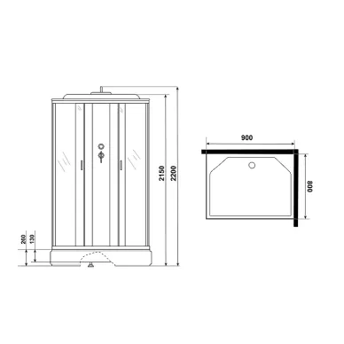 Душевая кабина Niagara Classic 90х80 (NG-33984-14QP) без гидромассажа 12