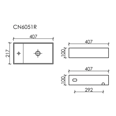 Раковина Ceramicanova Element (CN6051RMB), чаша справа (40.7 см) чёрная матовая 5