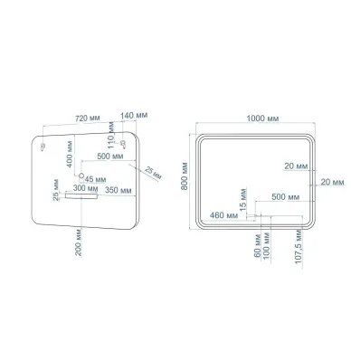 Зеркало Art&Max Genova AM-Gen-1000-800-DS-F-White 100x80 см с LED подсветкой, bianco matt 7