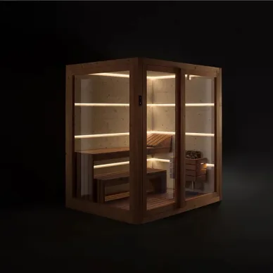 GRUPPO TREESSE AURA сауна 180х150х216Н, SX (левый вариант), подсветка, фронтальная дверь стекло/дерево SA1815DX01AVL 5