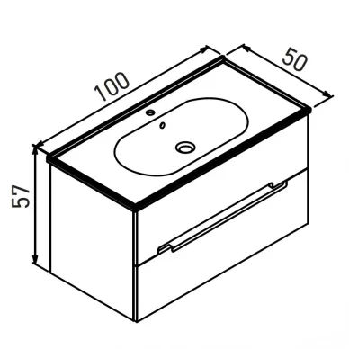Тумба с раковиной ORKA Lodi 5005886 100 см, белый/золото 8
